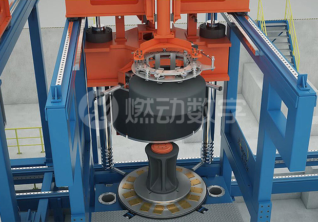 自動更換模具液壓硫化機三維動畫